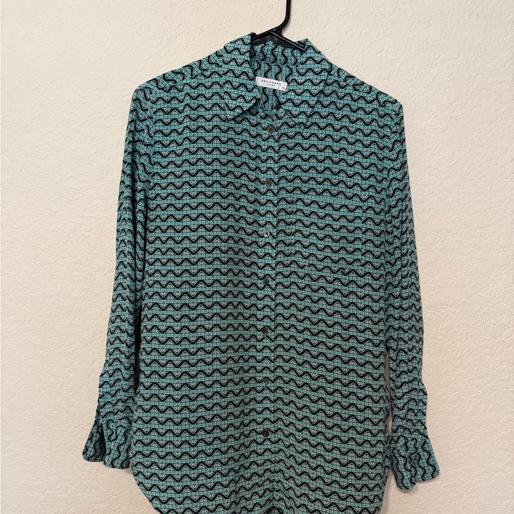 Equipment Leema silk Patterned Button-Up Shirt